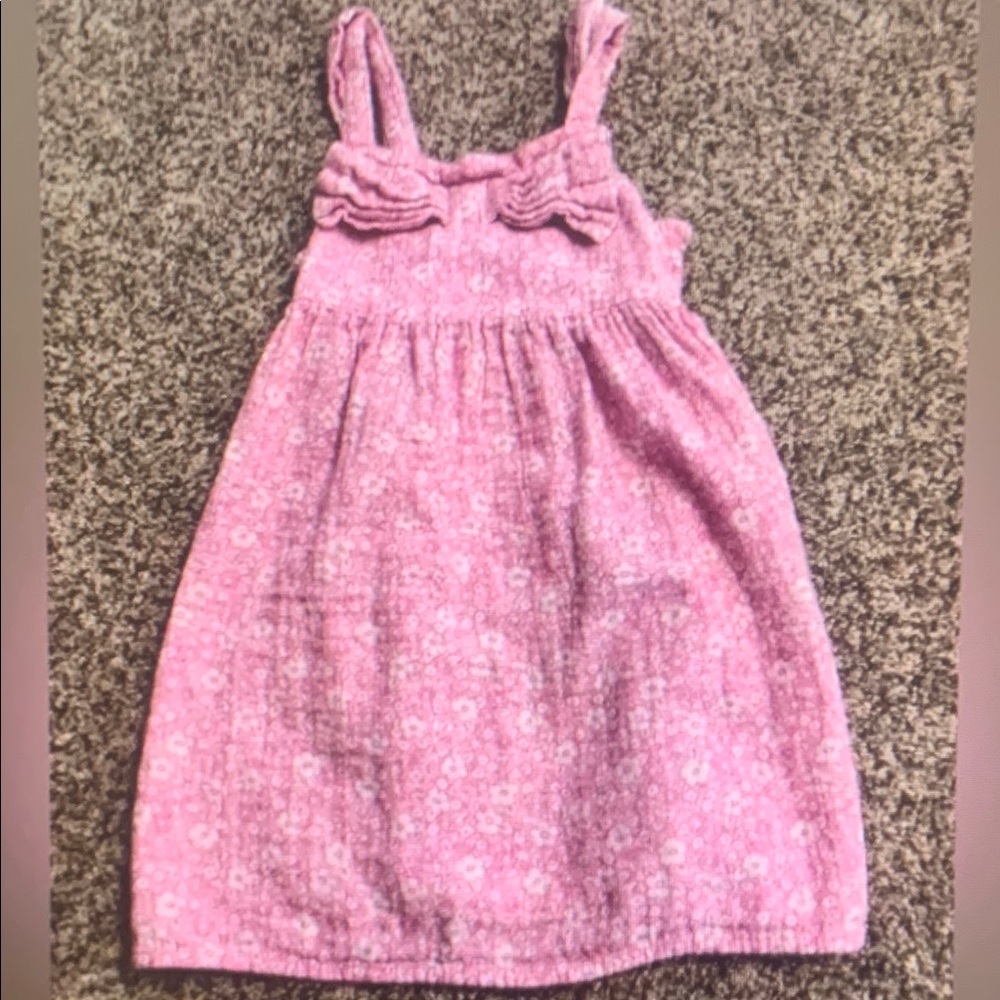 Pink Floral Kids Casual Dress